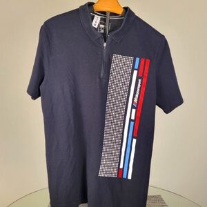 Puma BMW Motorsport Polo Mens Black Graphic Logo SS Shirt M